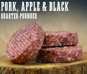 Pork, Black Pudding and Apple Burger