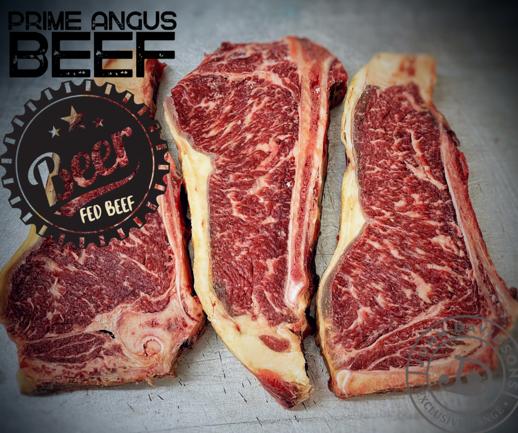 Prime Angus Beer Fed Sirloin Steak Bone in John Davidsons