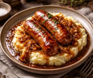 Sausage, Mash and Onion Gravy